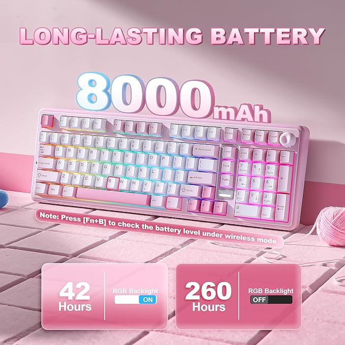 YUNZII B98 PRO QMK/VIA Wireless Mechanical Gaming Keyboard, 96% Layout - Image 7