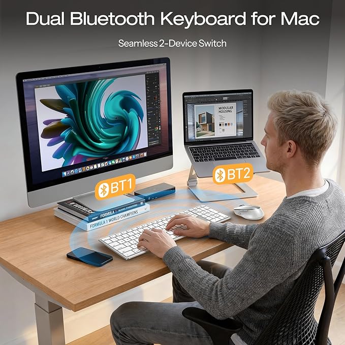 Full-Size Metal Wireless Keyboard and Mouse - Image 2