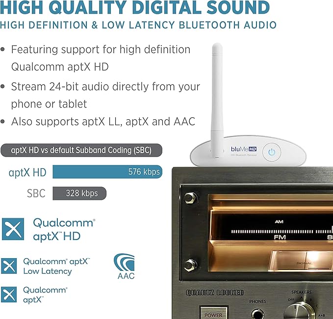 Auris Blume HD Long Range Bluetooth 5.3 Music Receiver Hi-Fi Audio Adapter - Image 4