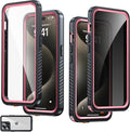 for iPhone 15 Pro Case Waterproof, Built-in Privacy Screen & HD Screen Double by AMILIFECASES