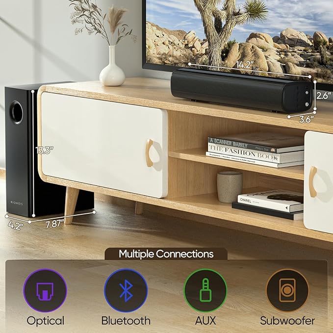 Sound Bars for Smart TV with Wired Subwoofer, 2.1 Deep Bass Small Soundbar Home - Image 4