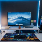 Desk Pad, City Starry Night Desk Mat, Abstract Oil Painting Large Gaming Mouse - Image 6