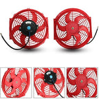 2PCS 10 inch Slim Fan Push Pull Electric Radiator Cooling 12V 80W Mount - Image 9