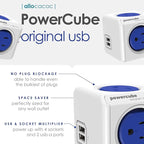 USB Wall Plug, Allocacoc PowerCube |Original|, 4 Outlets and 2 USB Ports - Image 2