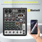 4 Channel Podcast Audio Mixer, Compact Mixing Console - Image 4