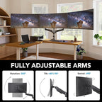 HUANUO Triple Monitor Mount for 17 to 32 inch Screens, Adjustment Gaming Triple - Image 5