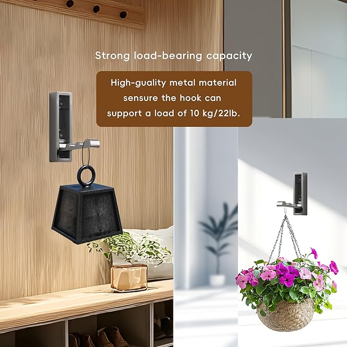 Folding Wall Hooks, 4 Pack Rustproof Zinc Alloy Folding Coat Hooks, Heavy Duty - Image 5