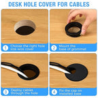 Desk Grommet 1-1/2", Desk Cord Hole Cover, Cable Grommet ABS Plastic, Desk Hole - Image 4
