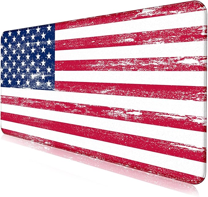 American Flag XXL Extended Mouse Pad, Patriot Large Laptop Pad, Waterproof by LQFIWSS