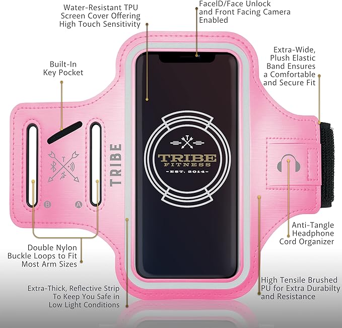 TRIBE Water Resistant Cell Phone Armband Case Running Holder - Image 3