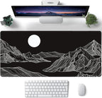 Black and White Mountain Large Mouse Pad, Gaming Keyboard Desk Pad, Extended - Image 2