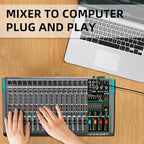 Depusheng MX16 16 Channel Sound Mixer Audio Mixing Console 48V 256DSP - Image 4