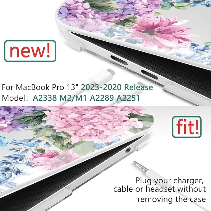 TWOLSKOO Compatible with MacBook Pro 13 inch Case 2023-2016 A2338 M2/M1 A2251 - Image 2