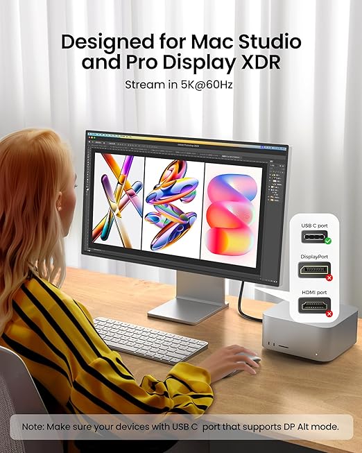 Silkland USB C Monitor Display Cable 3.3FT 4K@144Hz/60Hz, 8K USB C 3.2 Gen 2x2 - Image 2