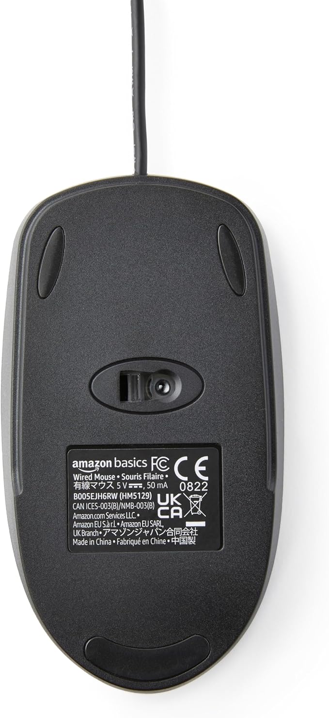 Amazon Basics 3-Button USB Wired Mouse - Image 4