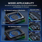 RGB Laptop Cooling Pad with LED Touch Screen, 3500 RPM Turbofan Notebook Cooler - Image 3