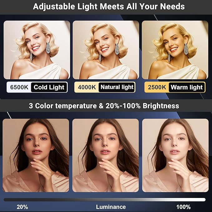 Rechargeable Ring Light Without Stand, Cordless Square Ring Light - Image 2