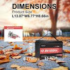12V 100Ah LiFePO4 Lithium Battery, Built-in 100A BMS, Trolling Motor, Solar - Image 2