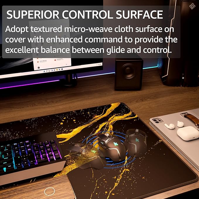 KTRIO Large Gaming Mouse Pad Desk Mat, Superior Micro-Weave Cloth, Non-Slip - Image 2