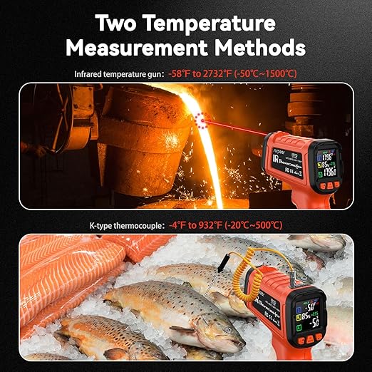 -58°F to 2732°F Infrared Thermometer IR Laser Gun 50:1, Digital Temperature - Image 5