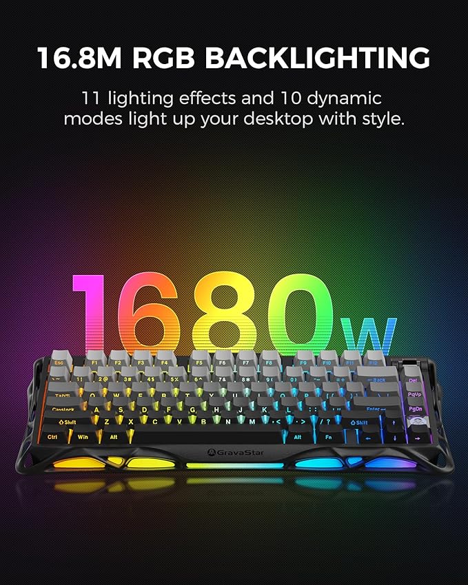 GravaStar Mercury K1 75% Wireless Mechanical Gaming Keyboard, Aluminum Alloy - Image 6