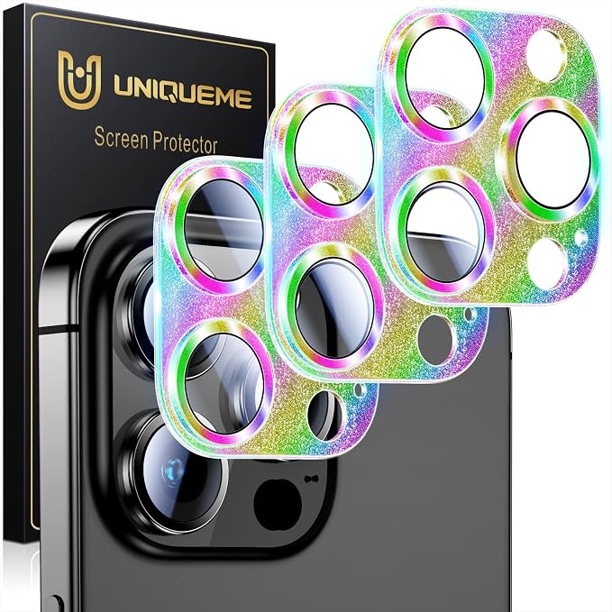 UniqueMe for 3 Pack iPhone 15 Pro/iPhone 15 Pro Max Camera Lens Protector by UniqueMe