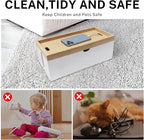 Bamboo Cable Management Box, Large Cord Organizer Box Cable Box to Hide Wires & - Image 4