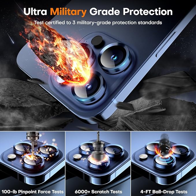 Camera Lens Protector for iPhone 16 Pro Max/16 Pro/15 Pro Max/15 Pro/14 Pro - Image 3