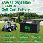 48V 105Ah LiFePO4 Lithium Golf Cart Battery, Built-in Smart 200A BMS, - Image 2