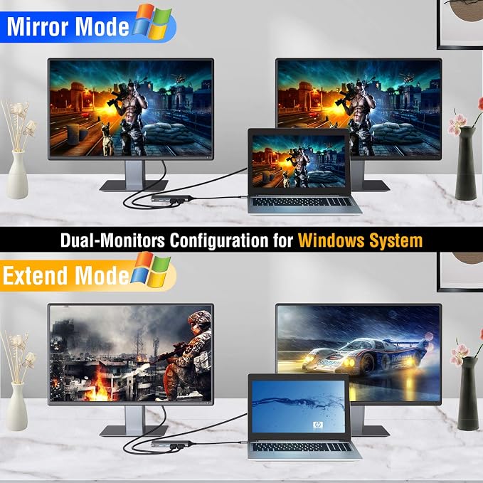 USB C Docking Station Dual Monitor, 7-in-1 Laptop Dock - Image 3