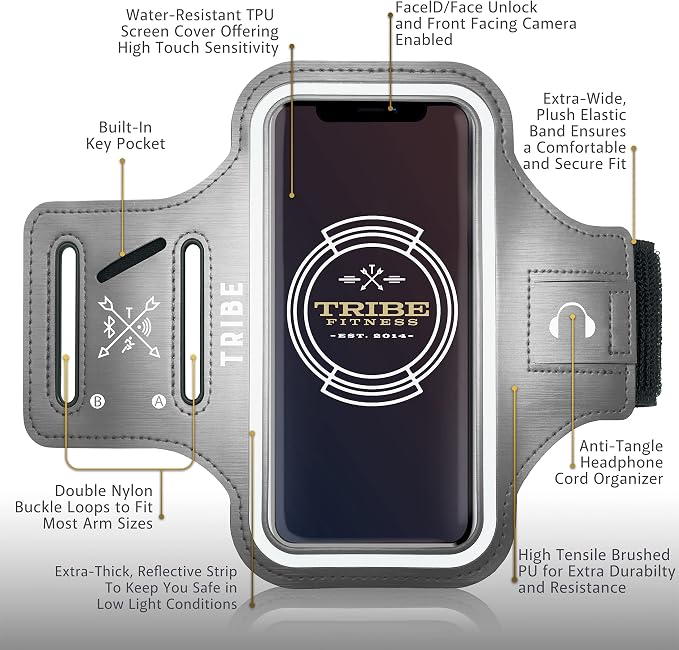 TRIBE Water Resistant Cell Phone Armband Case Running Holder - Image 3