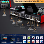 Audio Mixer, Sound Board for Pc/Phone Live Streaming Singing Gaming, Sound - Image 8
