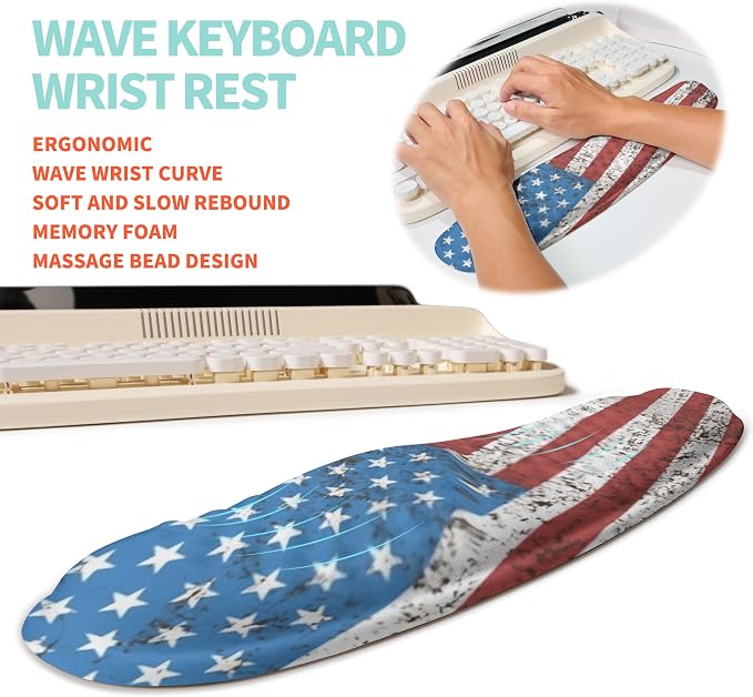 2-in-1 Ergonomic Set, Wave Rise Keyboard Wrist Rest and Massage Bulge Slope - Image 2