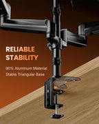 ErGear Triple Monitor Mount, Fully Adjustable Gaming 3 Monitor Desk Mount - Image 5