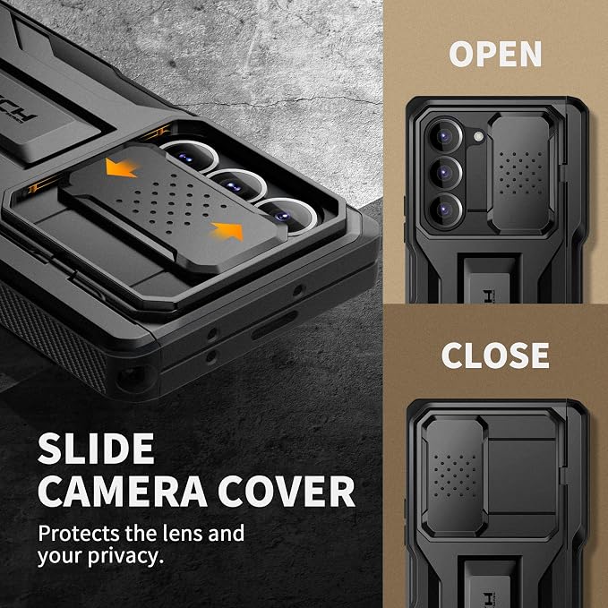 TONGATE for Z Fold 6 Case with Ring Stand, Built-in S Pen Holder & Glass Screen - Image 9