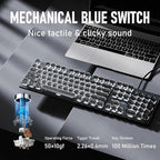 EWEADN TK100 Typewriter Keyboard Wired Mechanical Keyboard, 104 Keys Aesthetic - Image 4