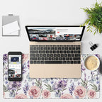 Gaming Desk Pad Large Extra Length Lavender, Roses and Anemone Mouse Pad - Image 4