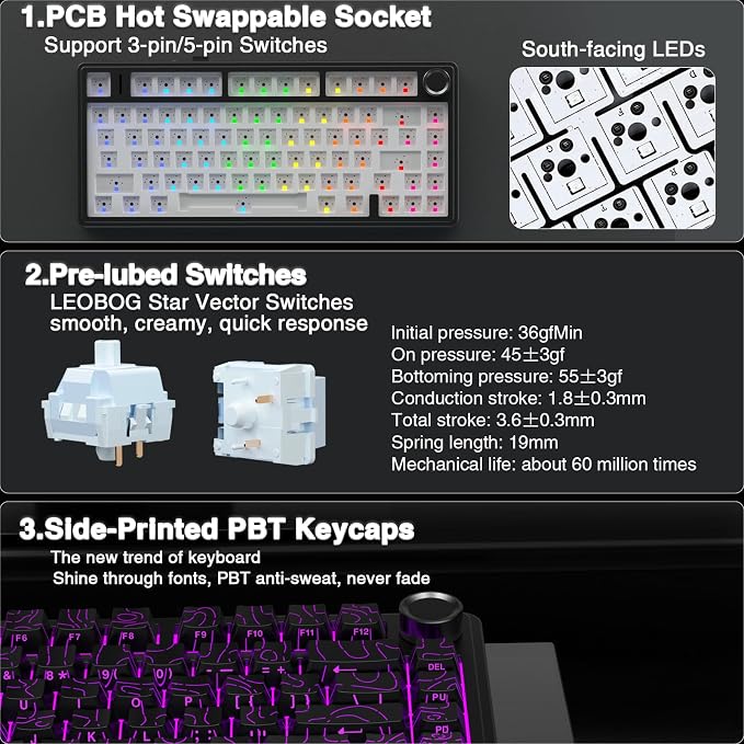 AULA F75 Pro Wireless Mechanical Keyboard - Image 5