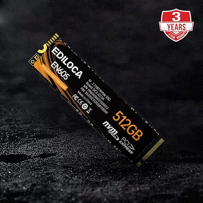 EN605 512GB M.2 SSD, NVMe1.3 PCIe Gen3 x4 SSD TLC, Internal Hard Drive - Image 6