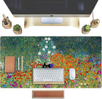 Desk Pad Cute Black Cat Oil Painting Art Floret Desk Mat Office Desk Decor - Image 4