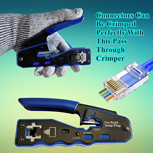 100-PACK Cat5 Cat5e Cat6 RJ45 Pass Through Connectors Ends, 1.1mm Unshielded - Image 5