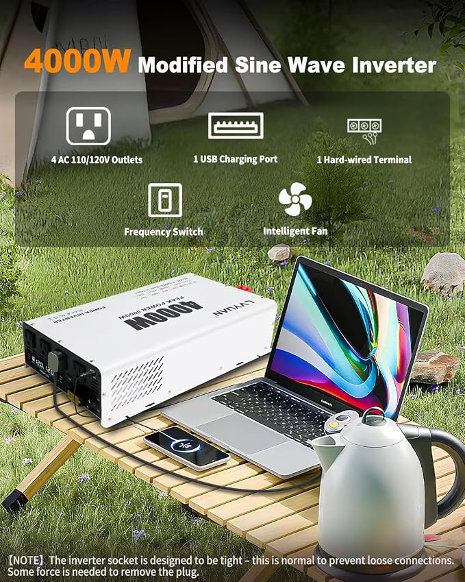 LVYUAN 4000 Watt Power Inverter 12V to 110V 120V DC to AC Converter - Image 6