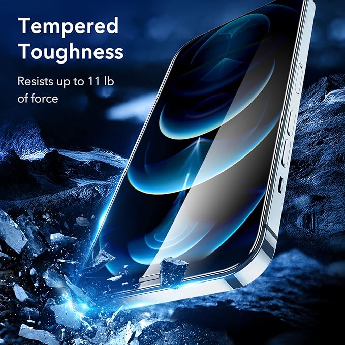 ESR 3 Pack for iPhone 12 Pro Max Screen Protector, 9H Hardness Tempered Glass - Image 3