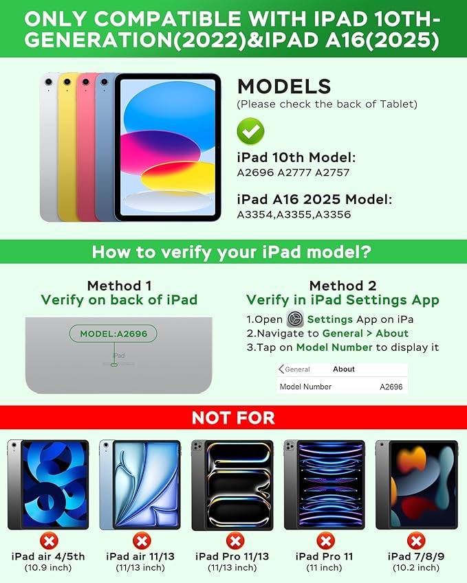 Folio Keyboard Case for iPad 10th Gen 10.9 inch and iPad 11th, Magnetic - Image 2