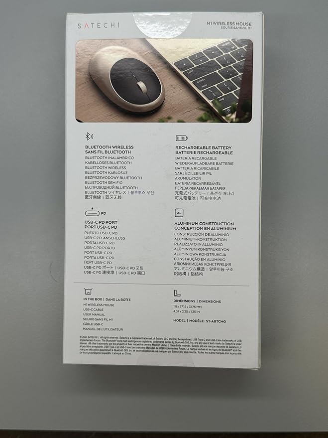 Satechi M1 Wireless Bluetooth Mouse, USB-C Rechargeable, Compact & Portable - Image 10