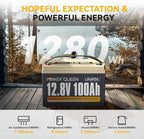 Power Queen LiFePO4 Battery 12V 100Ah Group 31 Lithium Battery, 100A BMS - Image 2