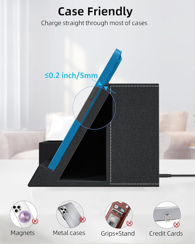 Wireless Charger with Desk Organizer, Pen Pencil Holder, Office Supplies and - Image 8