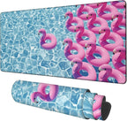 Gaming Desk Pad Large Extra Length Pink Flamingos Mouse Pad Keyboard Laptop by Unknown