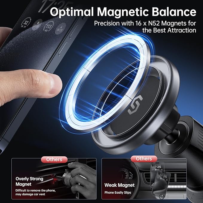 SYNCWIRE for MagSafe Car Mount, Flexible Rotation Magnetic Phone Holder for Car - Image 4