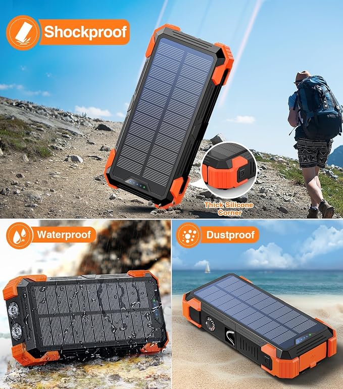 Solar Charger Power Bank, 800mAh Wireless Portable Charger - Image 5